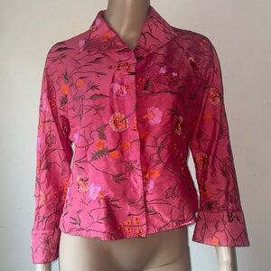 CARLISLE Vintage Embroidered Silk Jacket Top SZ 6